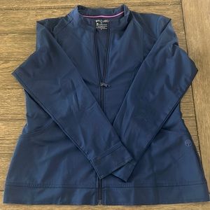Navy blue scrub jacket size large